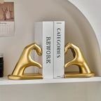 Chic Heart Support - Modern Finger Bookends in Gold