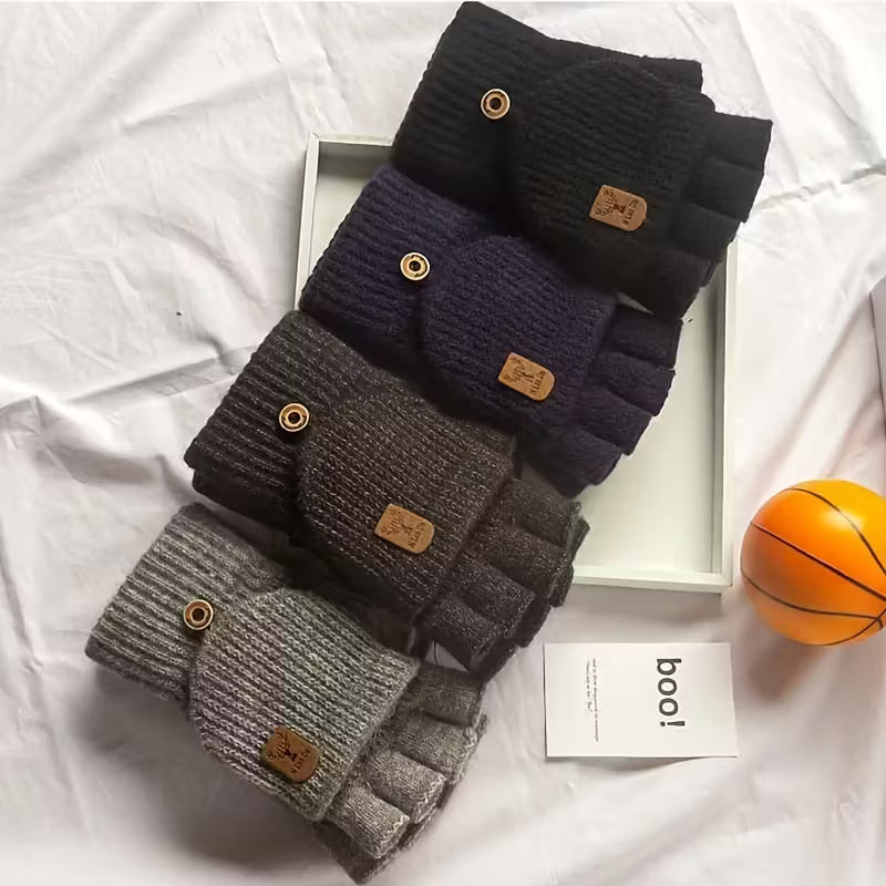 Men's WinterPro Fingerless Gloves – Thick, Warm and Comfortable