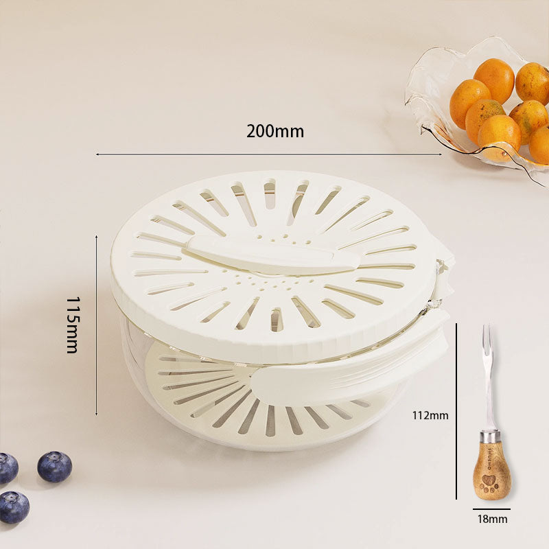 Foldable Quick-Drain Basket with Rotating Lid