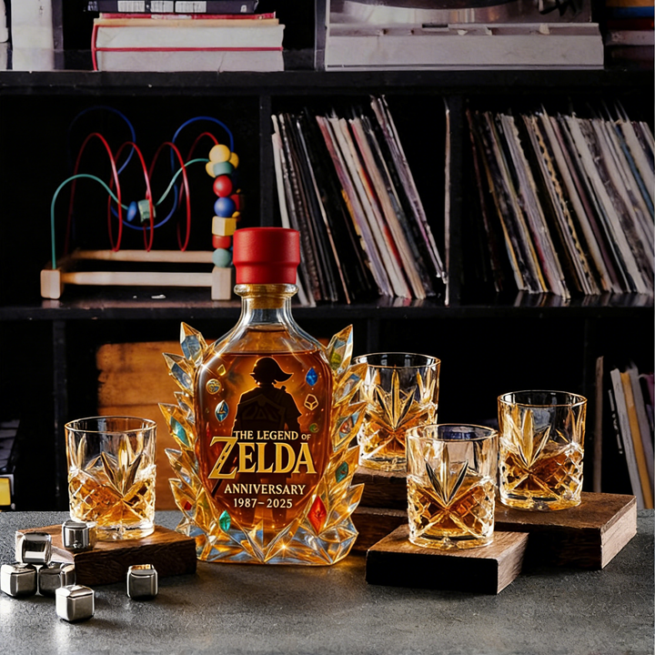The Dazzling Legend Of Zelda 38th Anniversary 1987-2025 Whisky Bottle - A Masterpiece in Crystal & Spirit