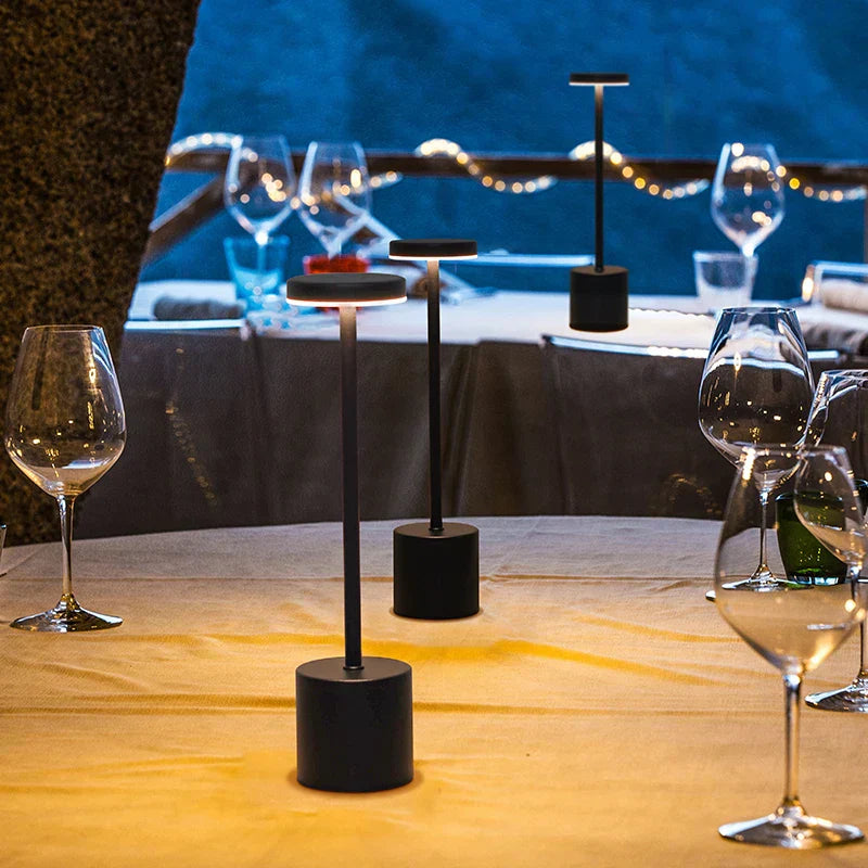 NoirElegance - Modern Black LED Table Lamp