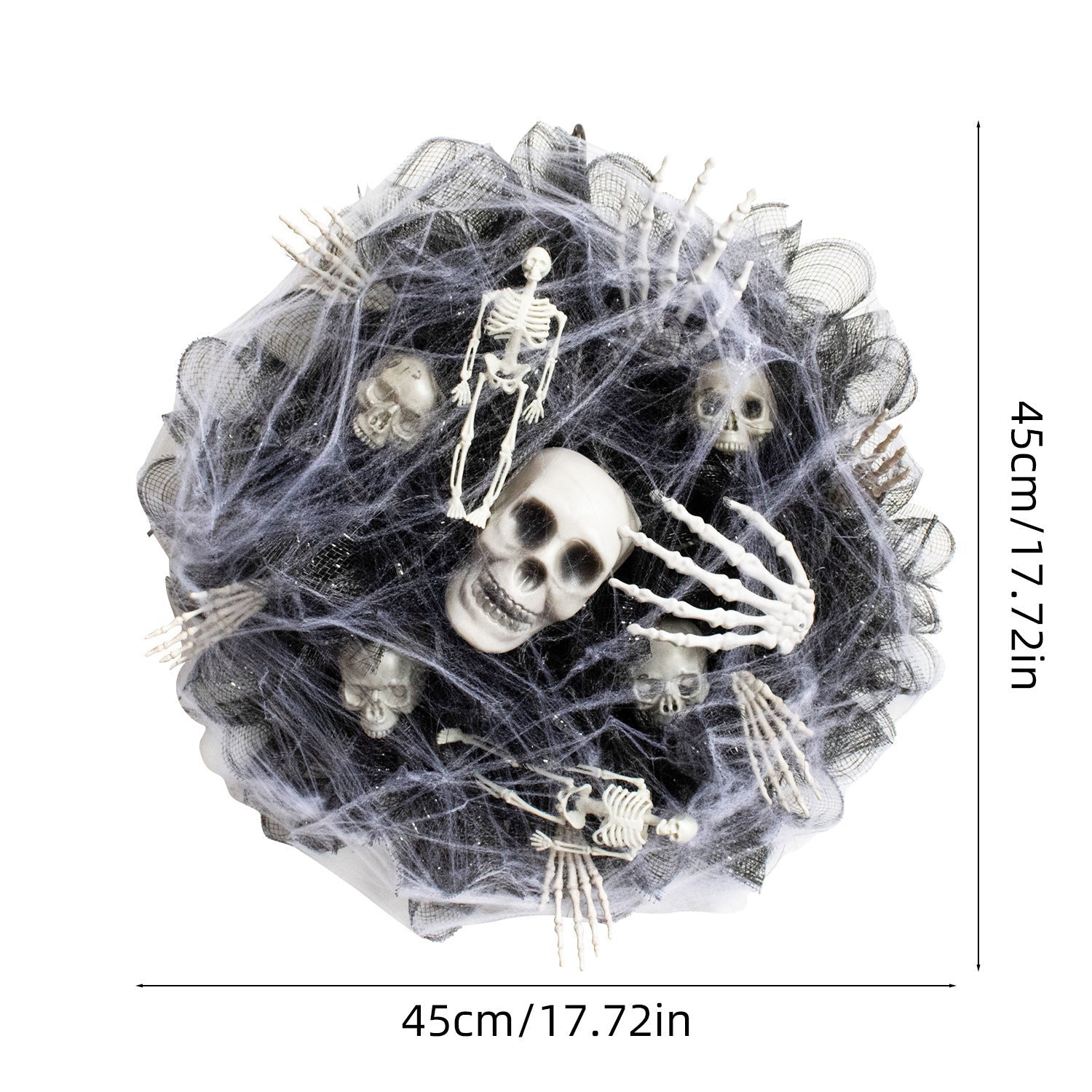 Halloween Wreath – Mesh Skull Garland for Door and Wall Decoration