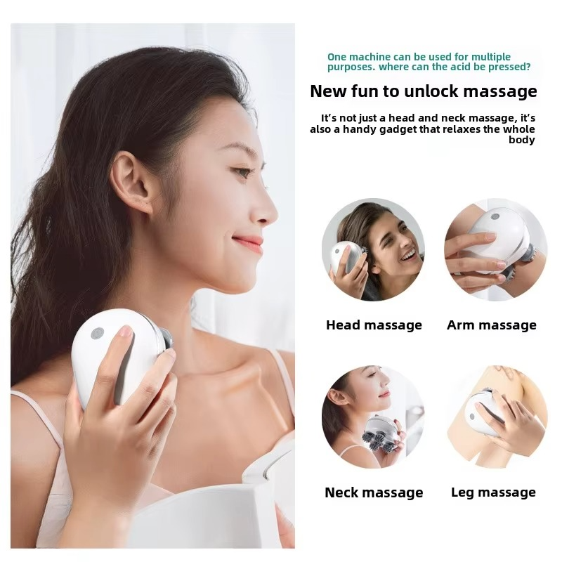 Electric Scalp and Body Massager with Red Light Therapy for Stress and Muscle Tension Relief