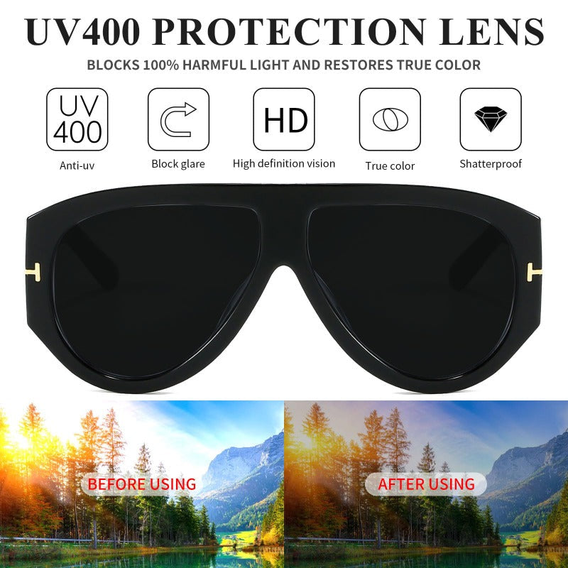Oversized UV400 Aviator Sunglasses