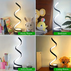Modern Spiral Table Lamp – Creative LED Desk Lamp with Gentle Warm Light, Perfect for Bedroom, Living Room, and Study Decor
