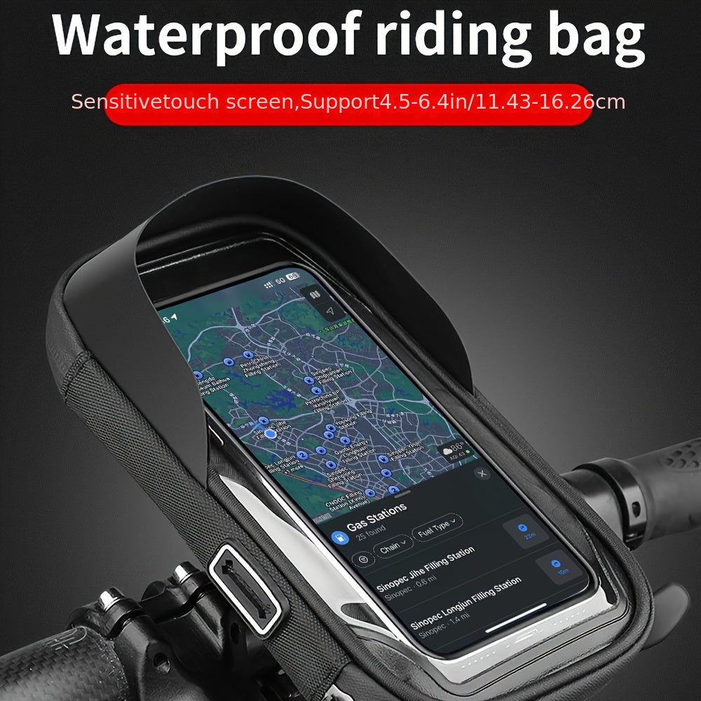 Waterproof Phone Holder for Bicycle and Motorcycle – 360° Rotatable and Suitable for 4.5–6.4 Inches