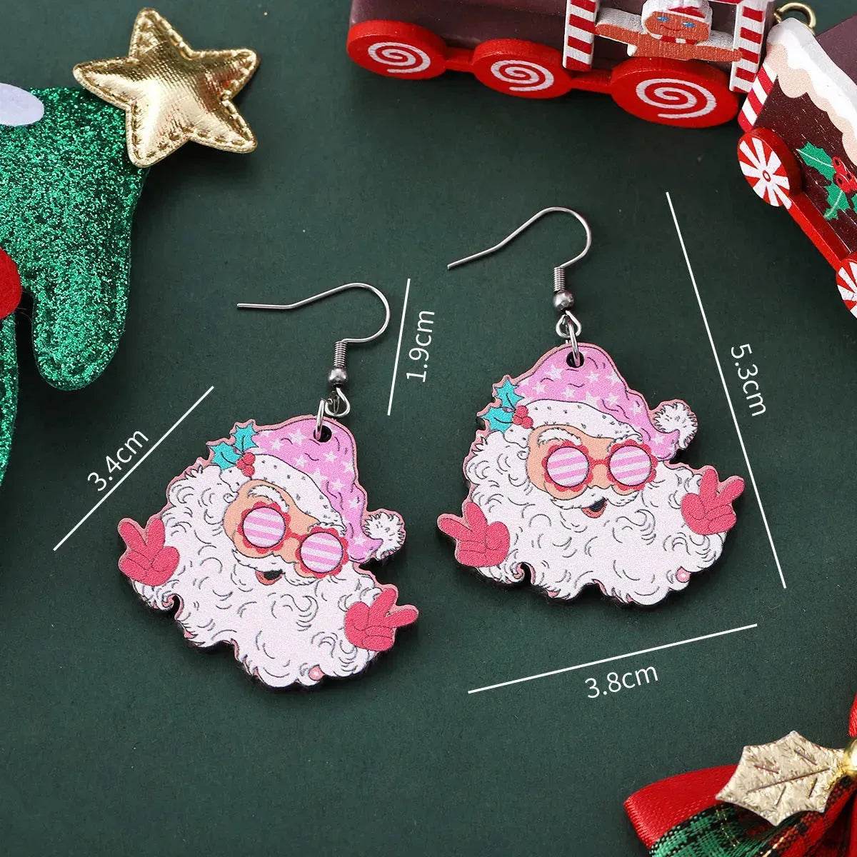 Funny Santa Claus Earrings Christmas Pendant Earrings Gift