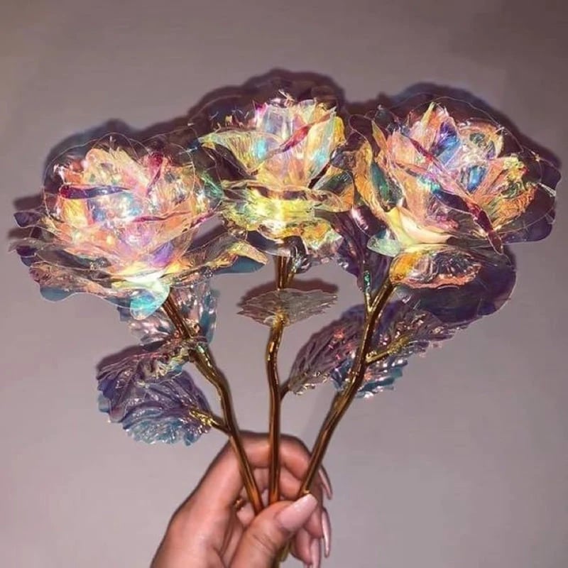 For the Gift to Your Loved Ones - Colorful Glass Rose