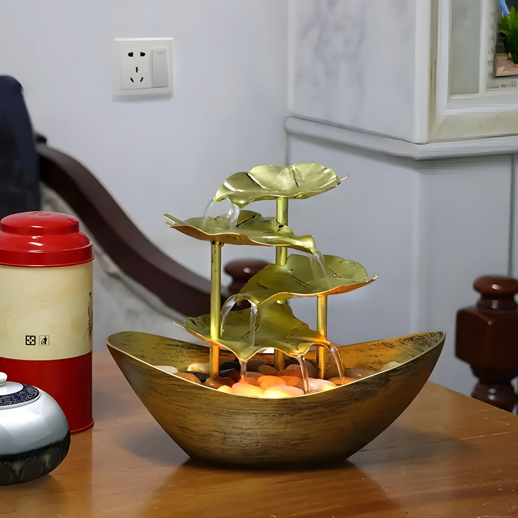 LED decorative leaf-inspired fountain