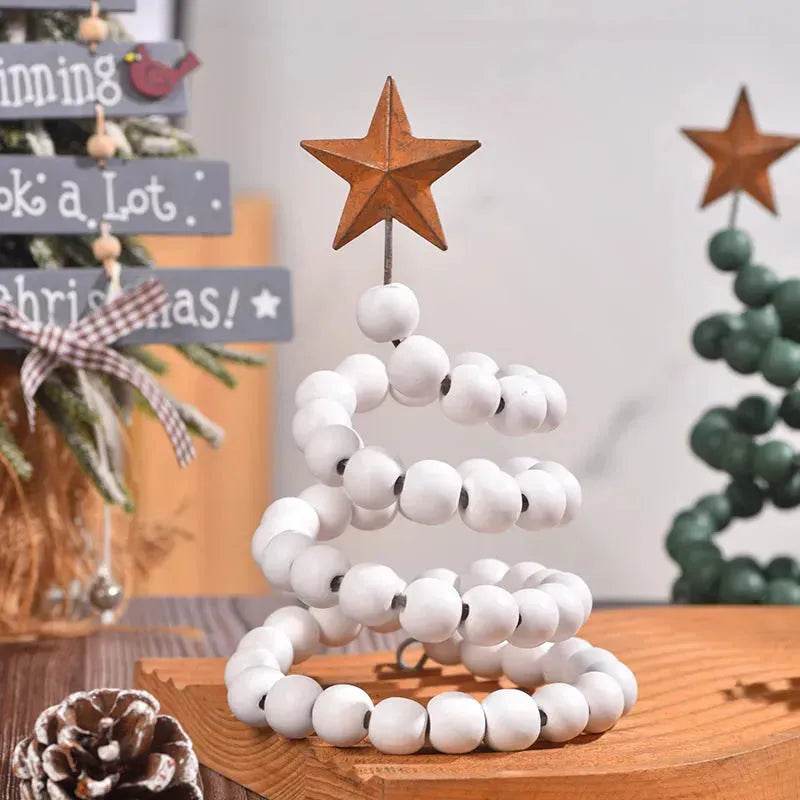 Creative Wooden DIY Twine Wooden Bead Christmas Tree decorations Ornaments