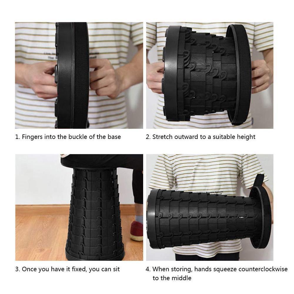 Improved retractable folding stool