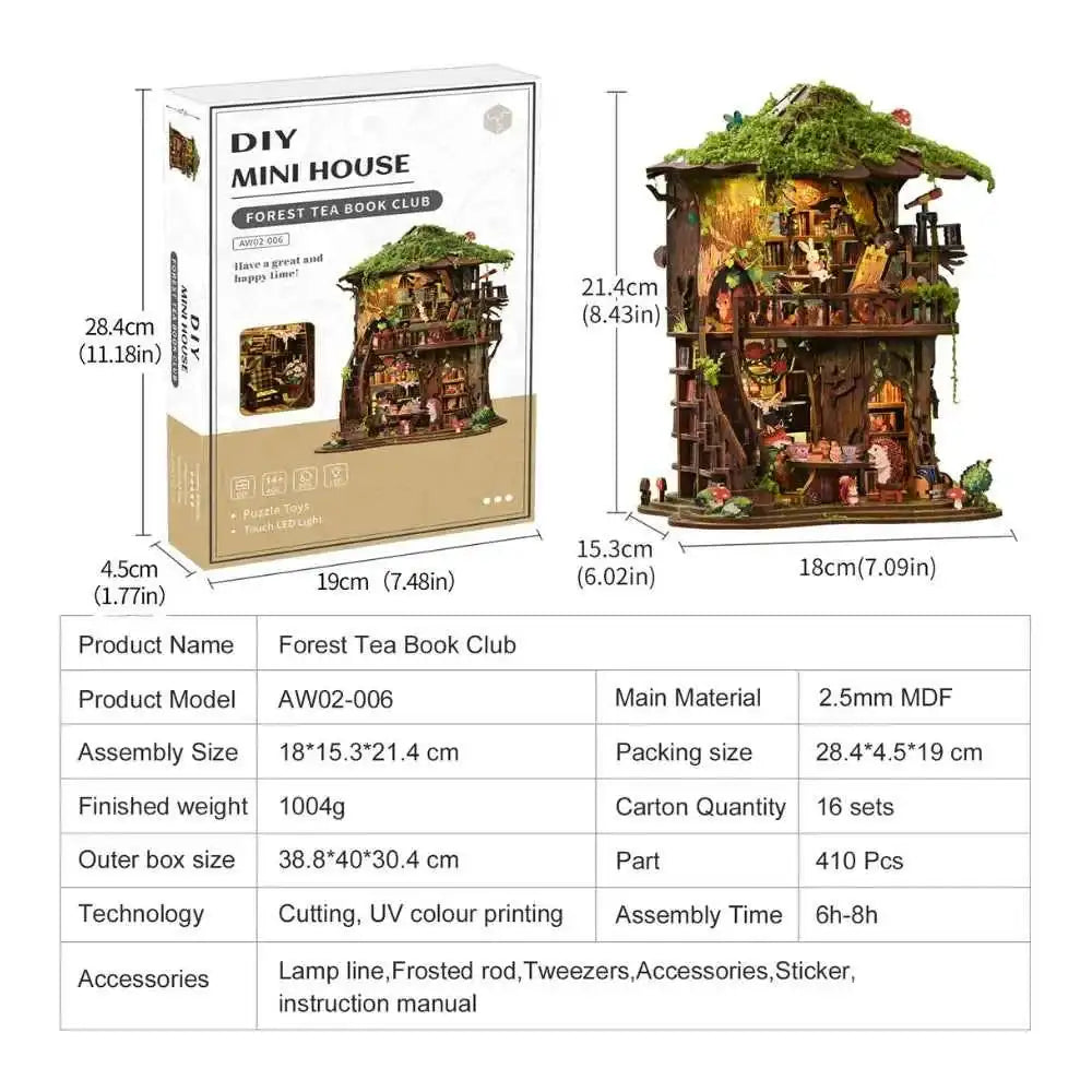 Forest Tea Book Club DIY Mini House Kit l DIY Miniature Kit