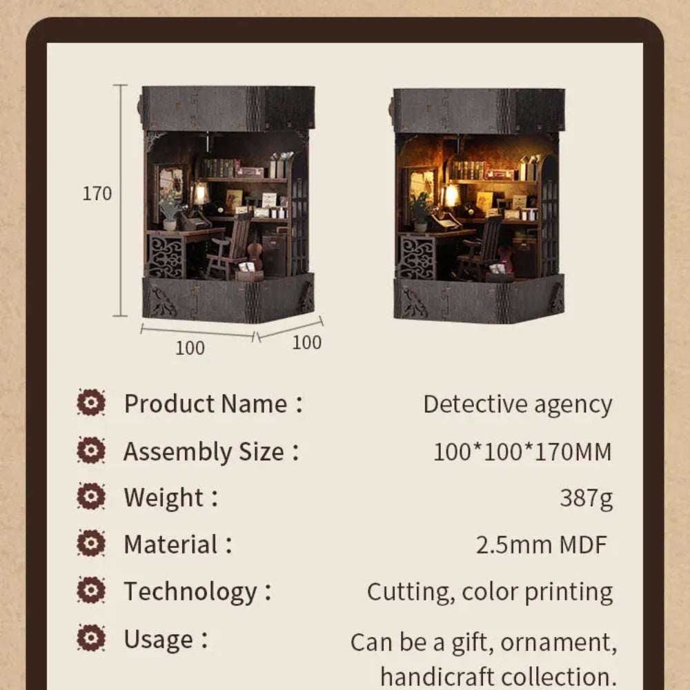Detective Agency DIY Dollhouse Book Nook Kit