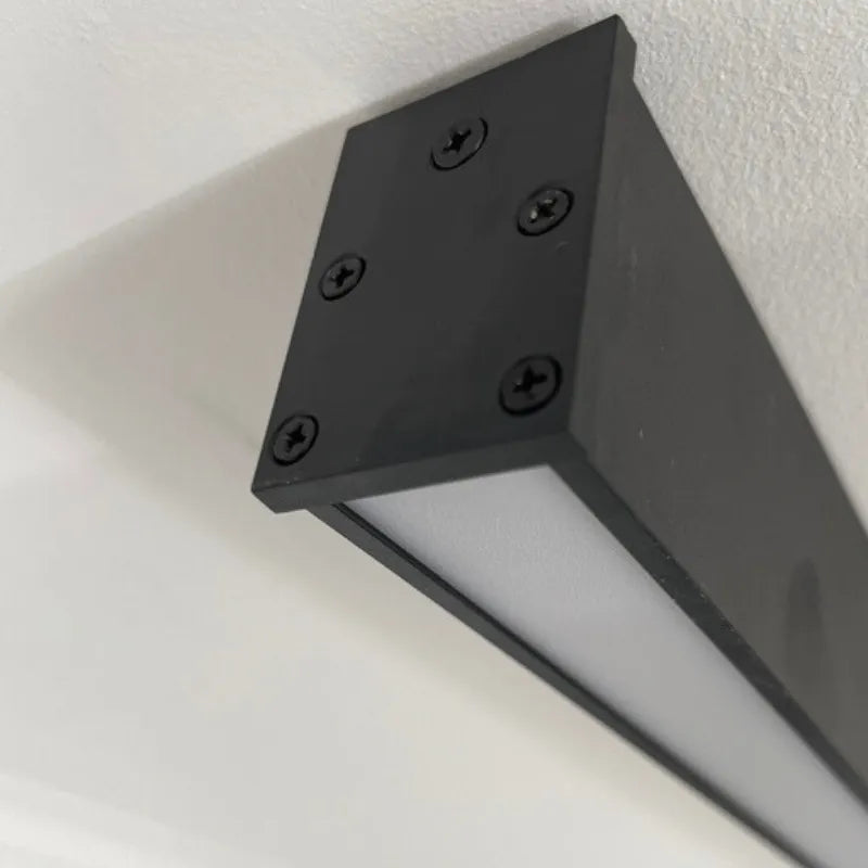 Black Metal Ceiling Lamp LED Linear Minimalistic Modern Design
