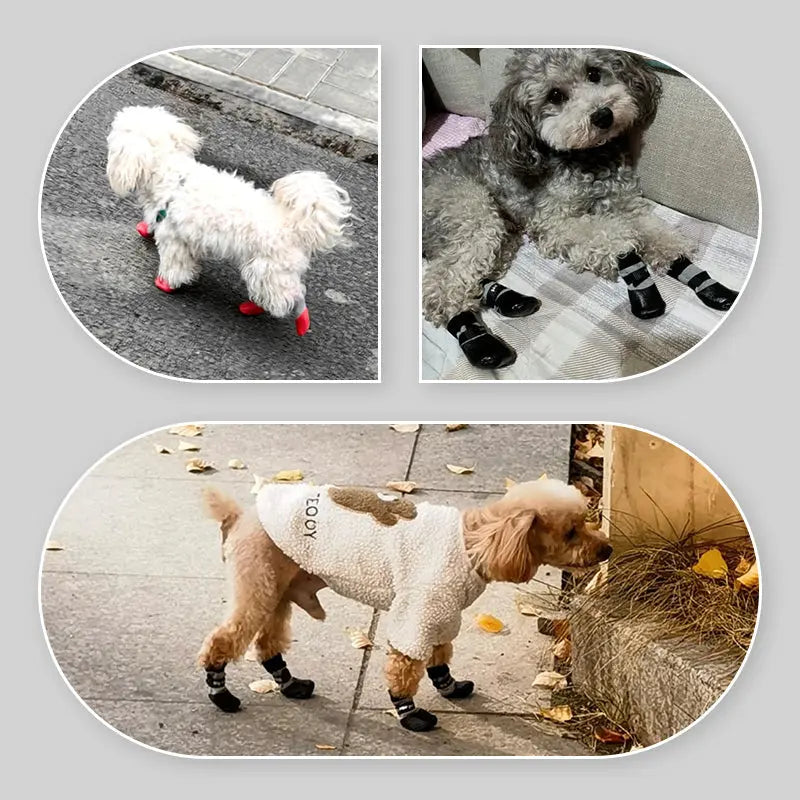 2 Pair Non-Slip Waterproof Dog Shoes for Safe and Happy Paws