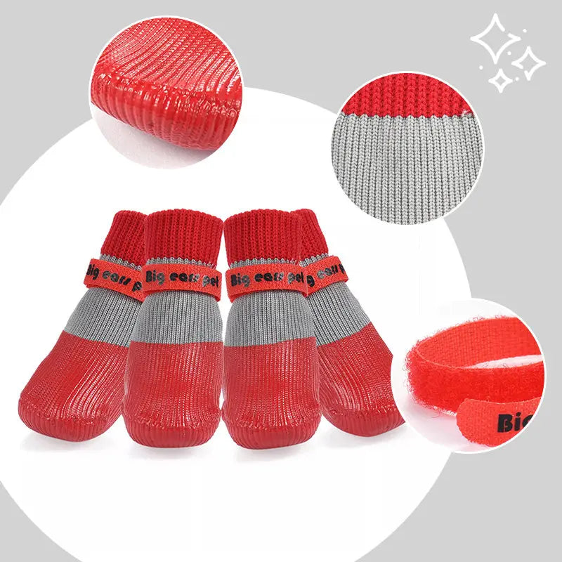 2 Pair Non-Slip Waterproof Dog Shoes for Safe and Happy Paws