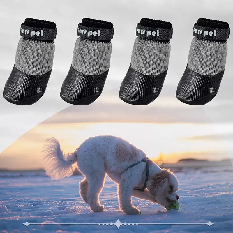 2 Pair Non-Slip Waterproof Dog Shoes for Safe and Happy Paws
