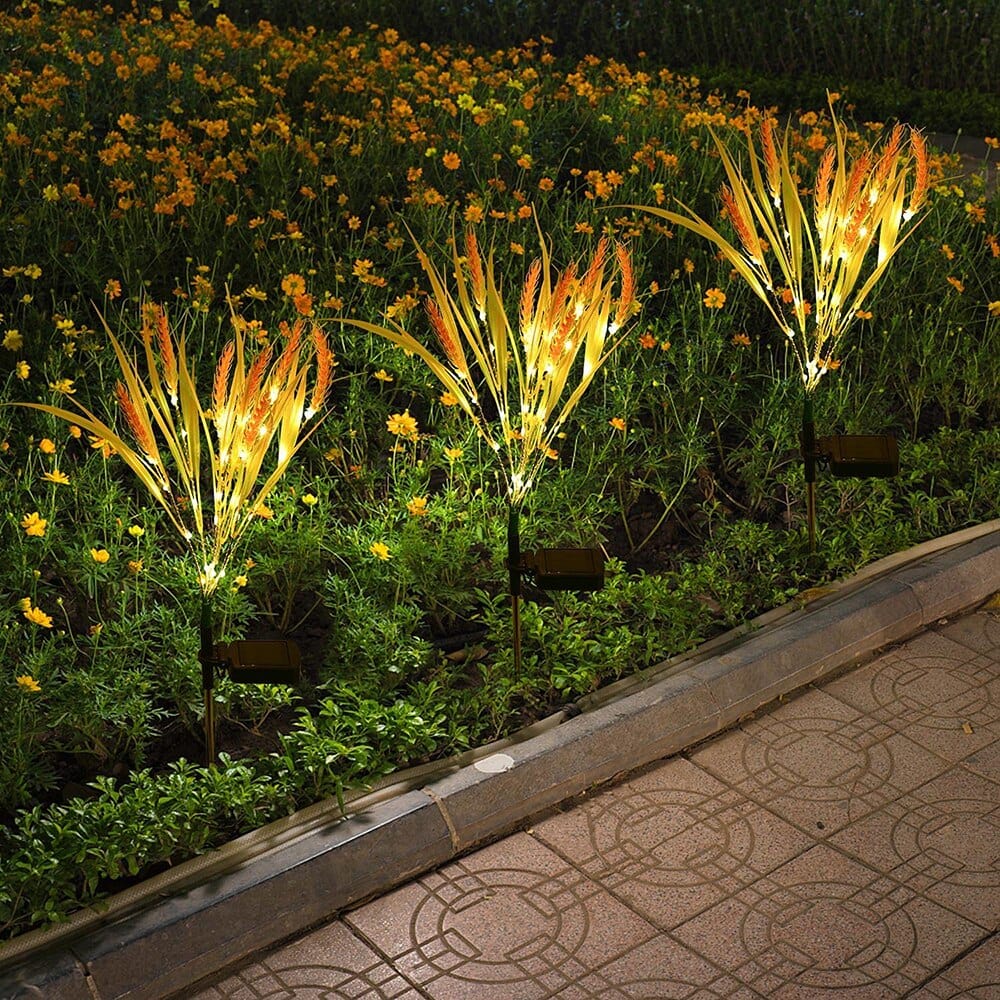 2 piece pack solar wheat ear lights