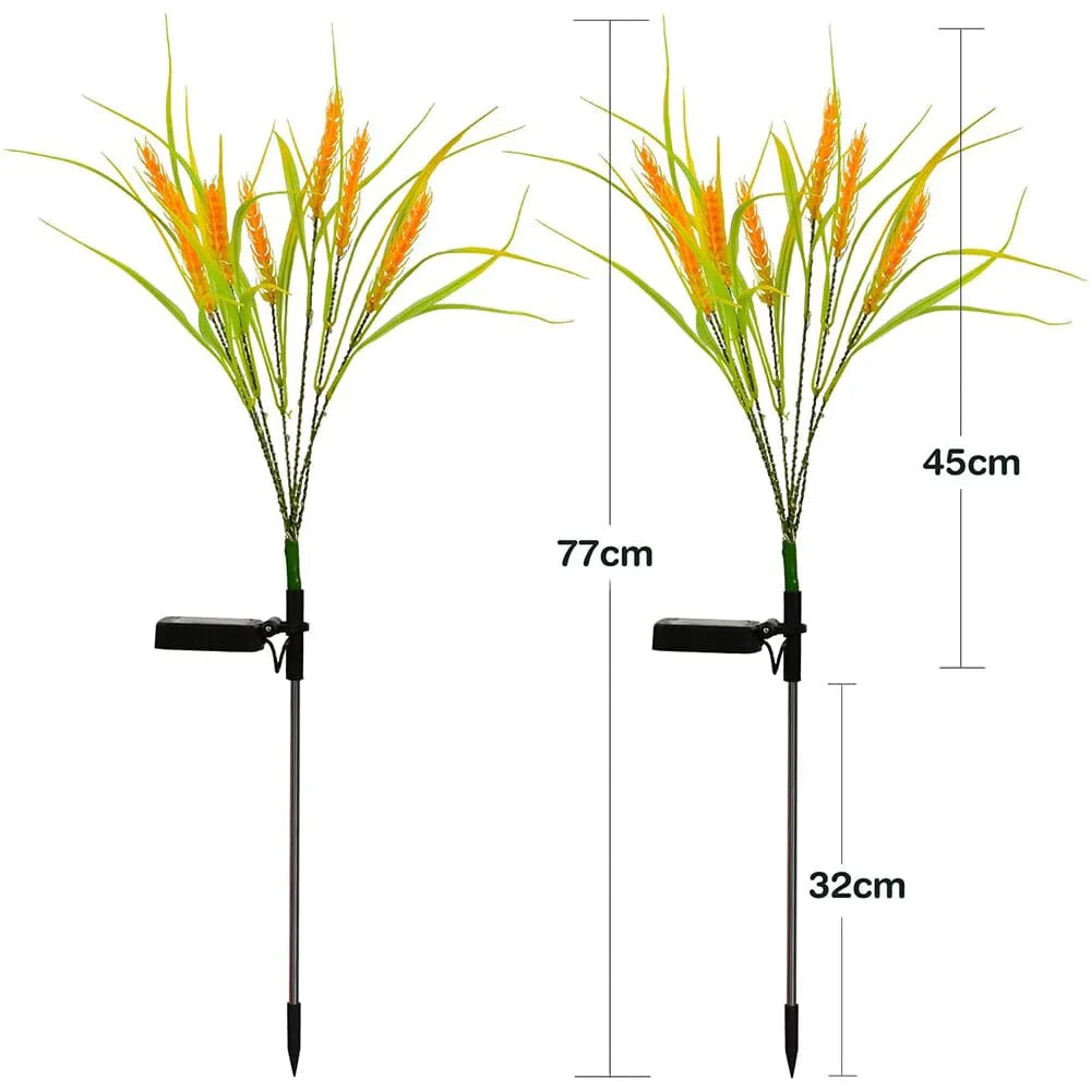 2 piece pack solar wheat ear lights