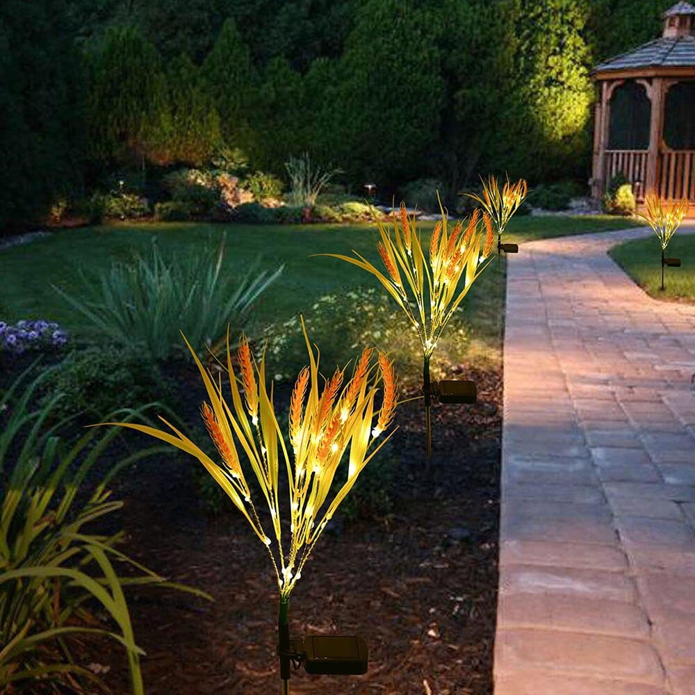 2 piece pack solar wheat ear lights