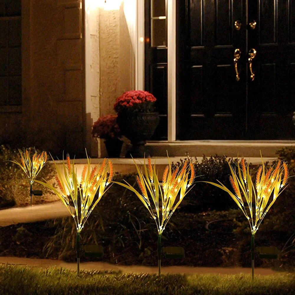 2 piece pack solar wheat ear lights