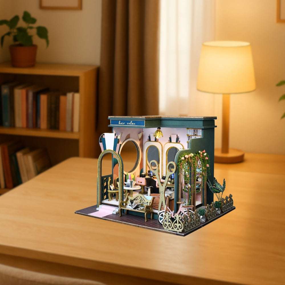 Hair Saloon Mini House Kit l DIY Miniature Kit