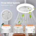 2-in-1 Ceiling Lamp with Fan – Controllable via Remote Control