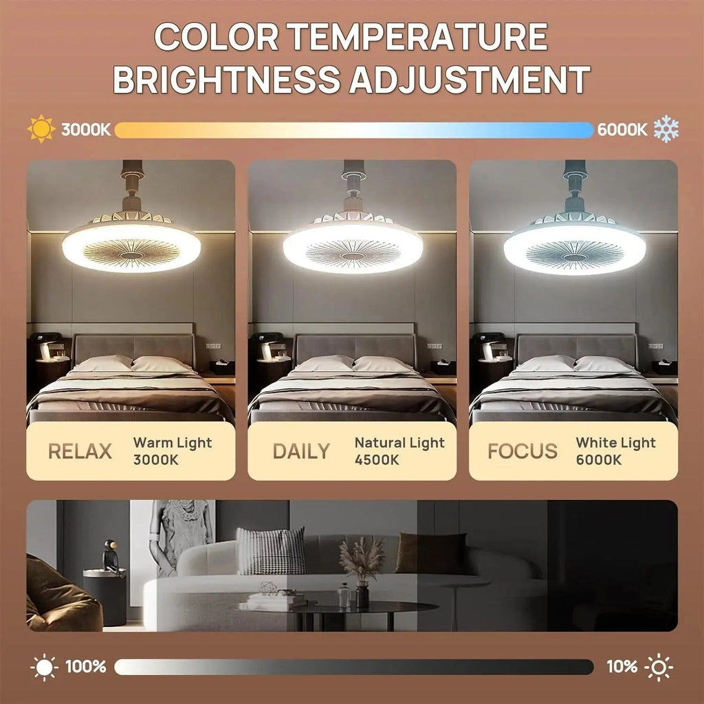 2-in-1 Ceiling Lamp with Fan – Controllable via Remote Control