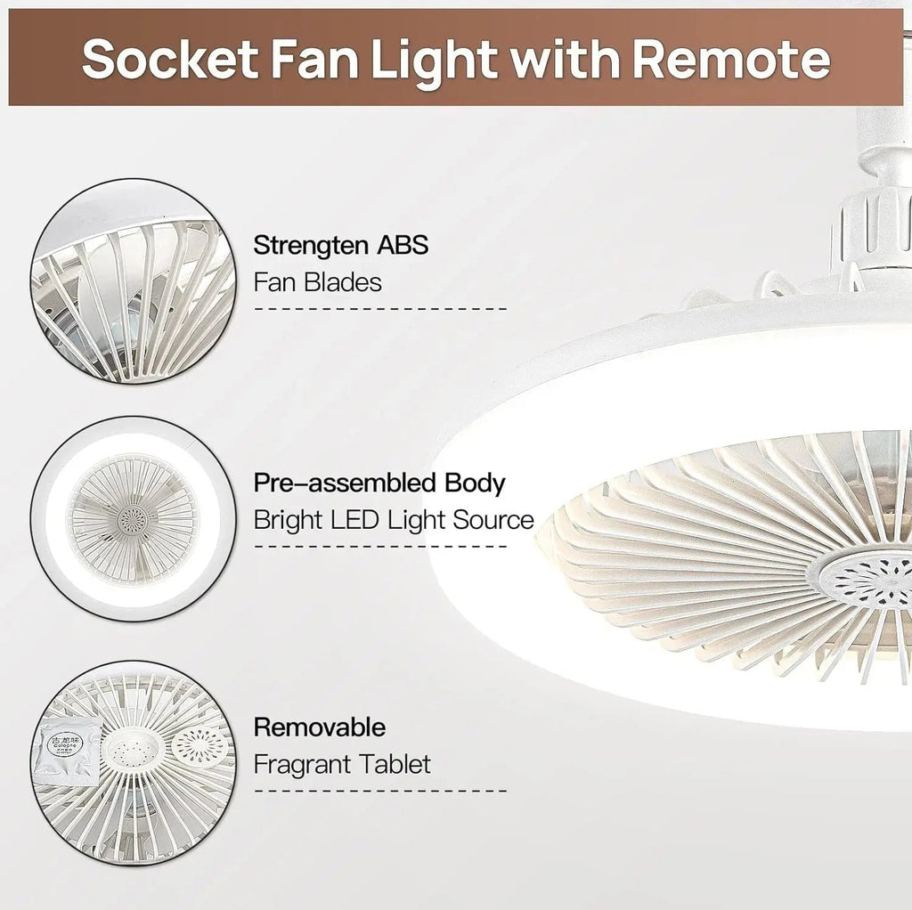 2-in-1 Ceiling Lamp with Fan – Controllable via Remote Control