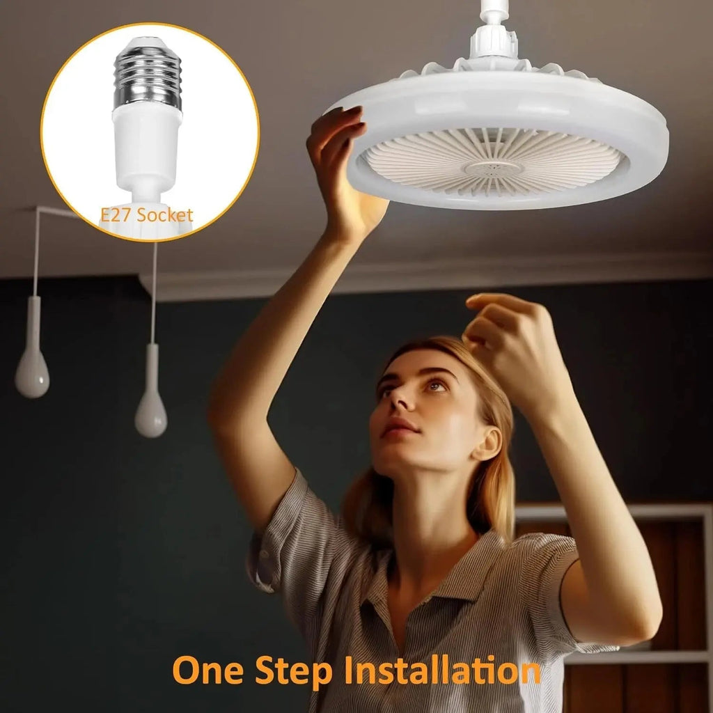 2-in-1 Ceiling Lamp with Fan – Controllable via Remote Control