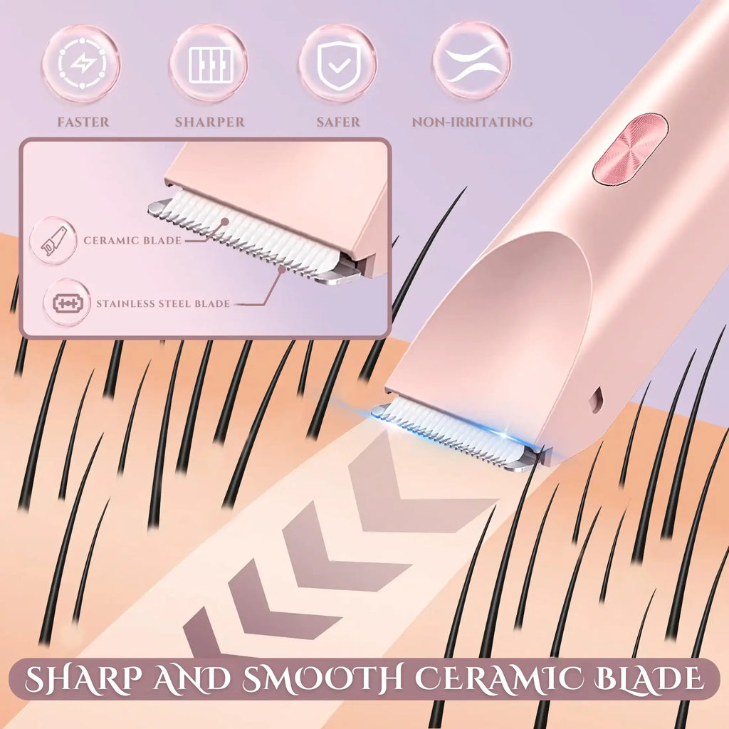 2-in-1 Electric Razor for Women with Dual Head Design