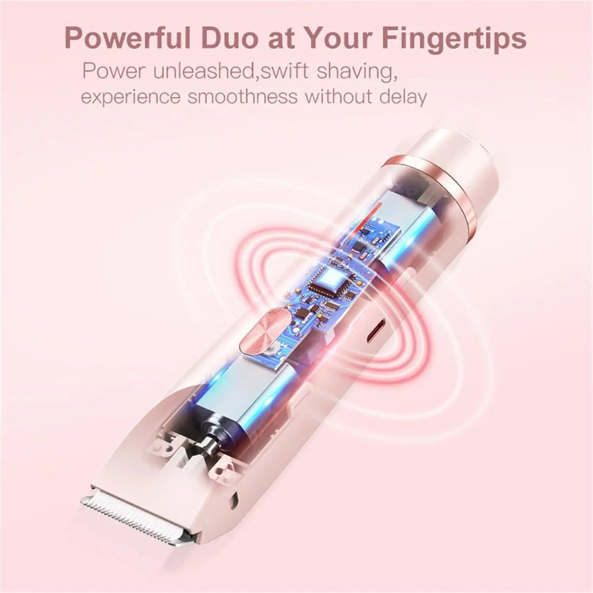 2-in-1 Electric Razor for Women with Dual Head Design