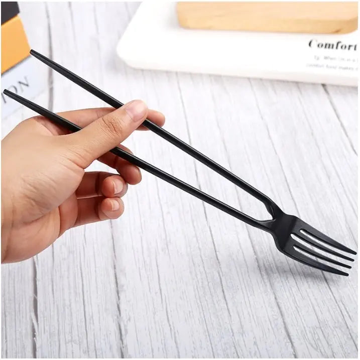 2-in-1 Fork & Chopsticks – Ideal for Pasta, Sushi, Salad & Dessert