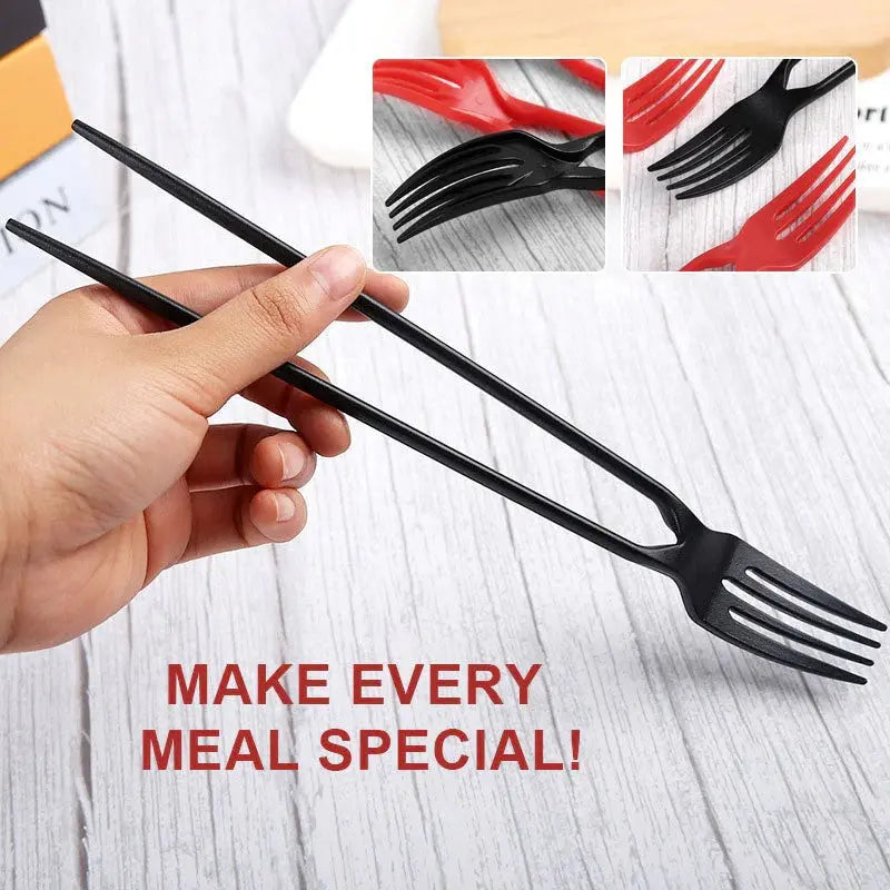 2-in-1 Fork & Chopsticks – Ideal for Pasta, Sushi, Salad & Dessert
