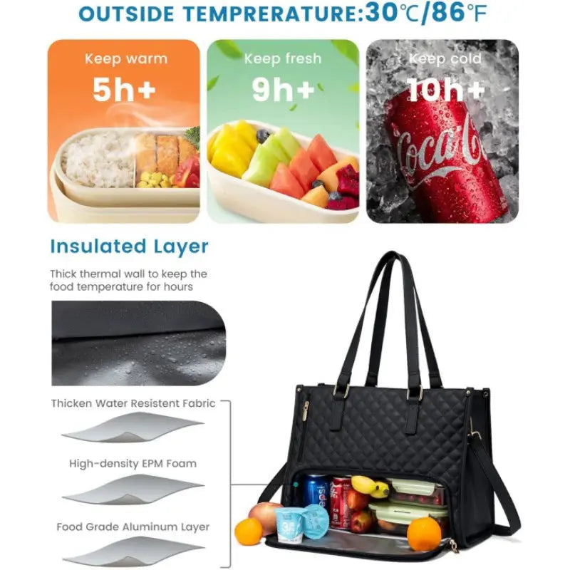 2-in-1 Insulated Bag with Laptop Compartment – Stylish & Practical for Work and Everyday Life
