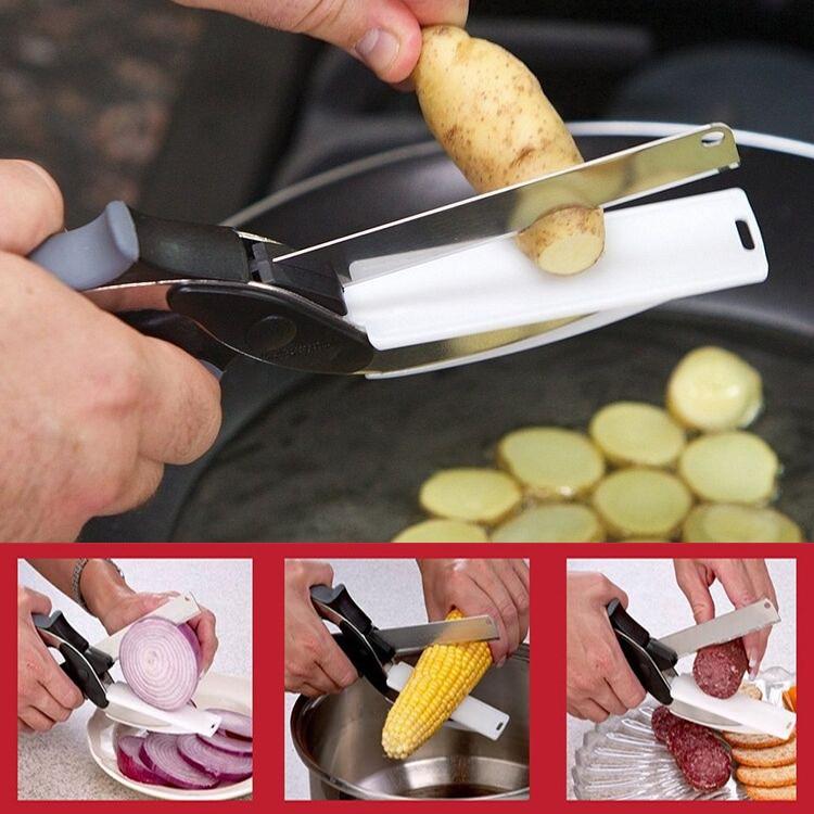 2 in 1 Kitchen Scissors & Board