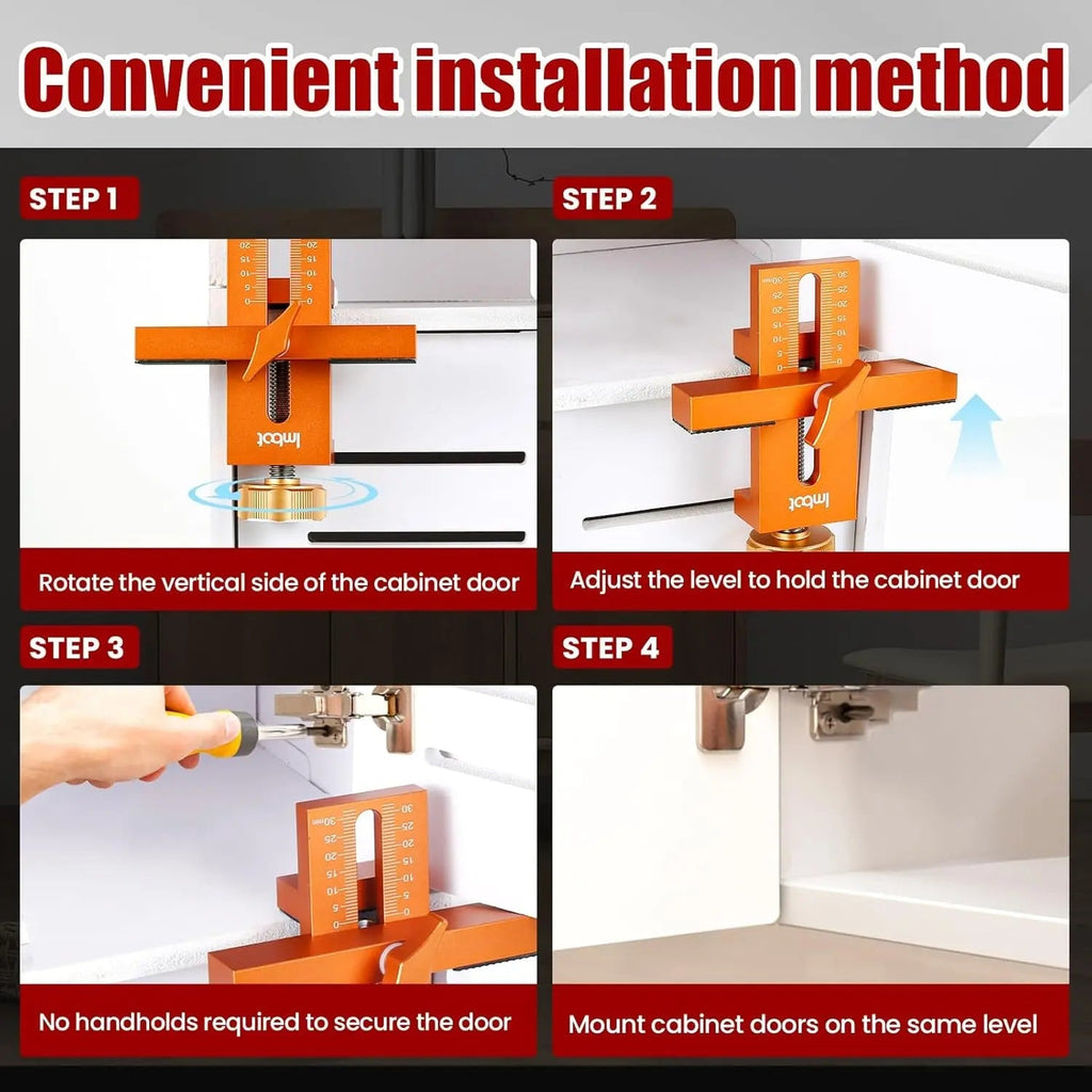 2-in-1 Assembly Aid for Precise Alignment of Cabinet Doors