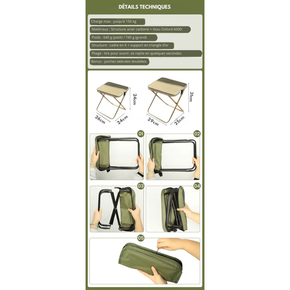 2-in-1 Chair Bag – Ultralight Foldable Backpack with Built-In Seat