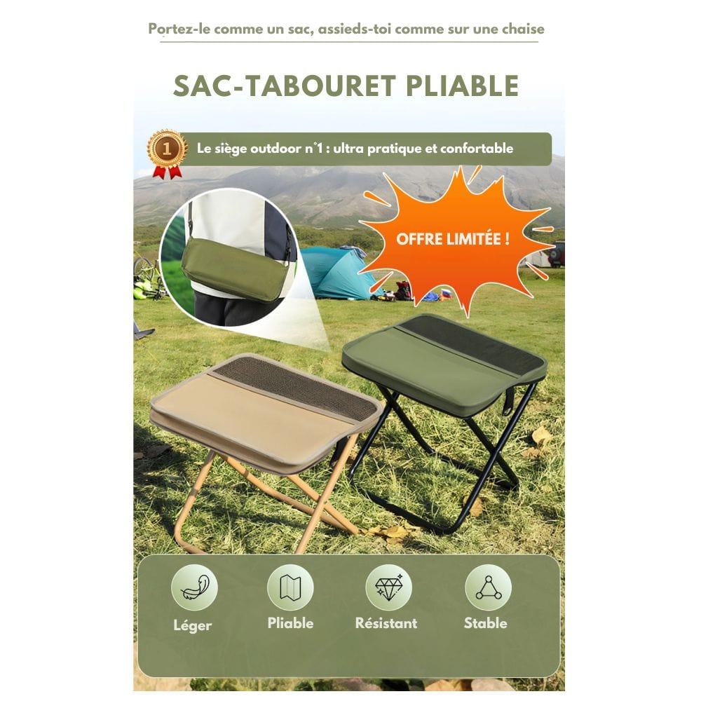 2-in-1 Chair Bag – Ultralight Foldable Backpack with Built-In Seat