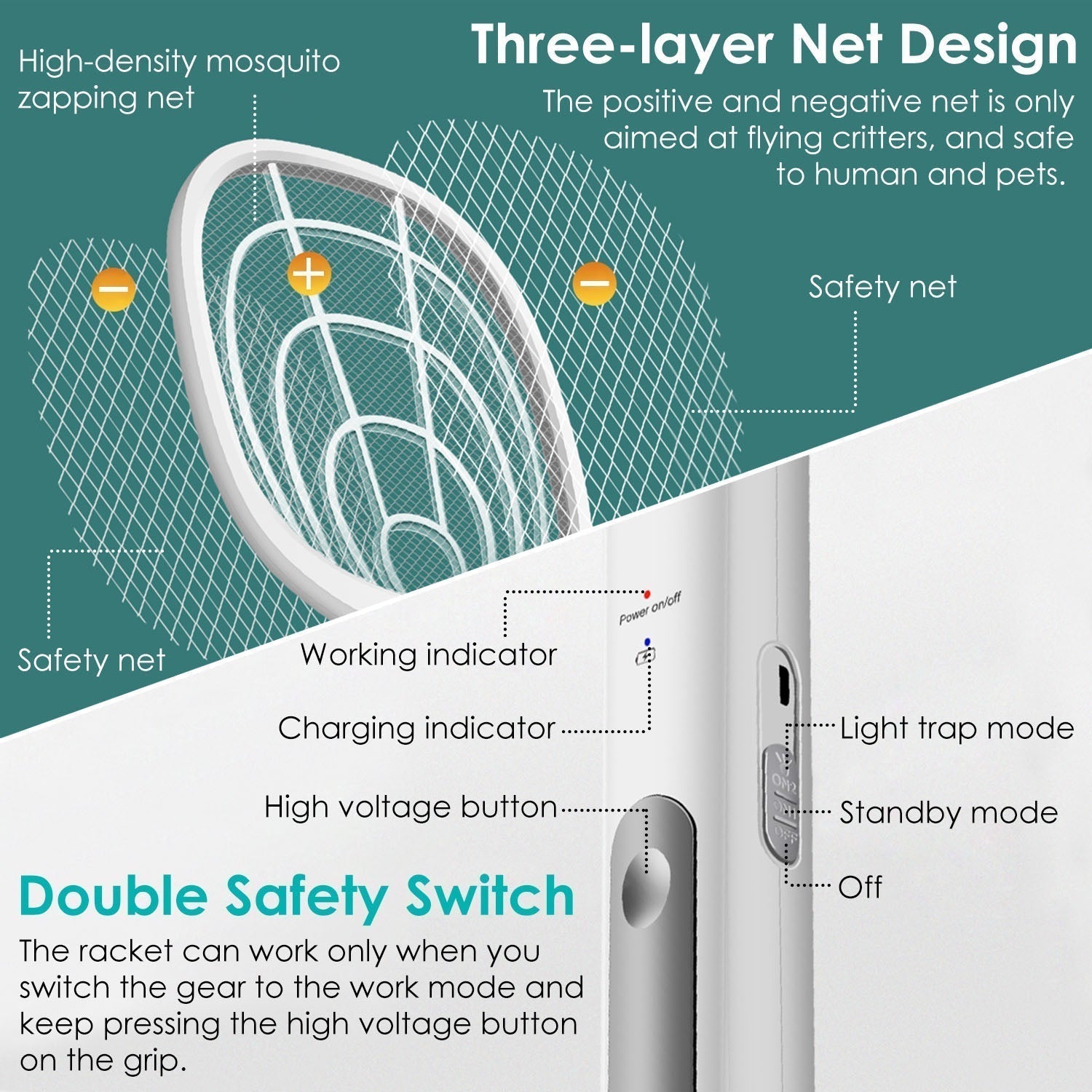 2-in-1 Electric Rechargeable Insect Killer