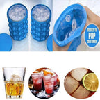 Space-saving 2-in-1 silicone ice cube tray with cooling function