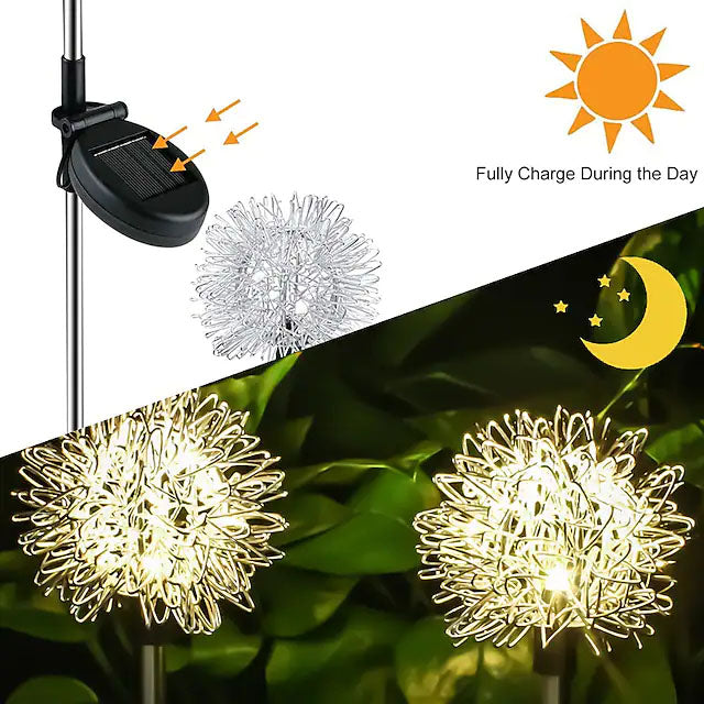 2-Pack: Outdoor Solar Dandelion Garden Lights