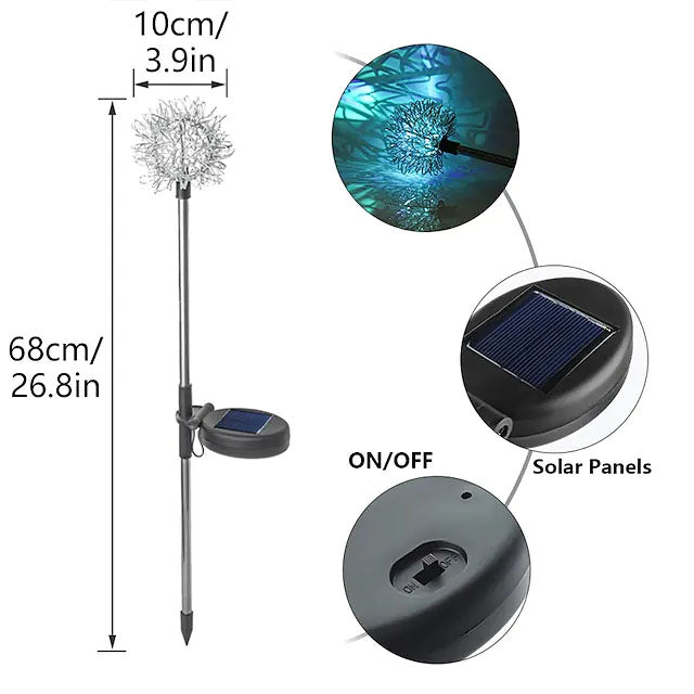 2-Pack: Outdoor Solar Dandelion Garden Lights