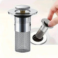 2-Pack: Pop-Up Wash Basin Plugs with Stainless Steel Strainer and Hair Strainer