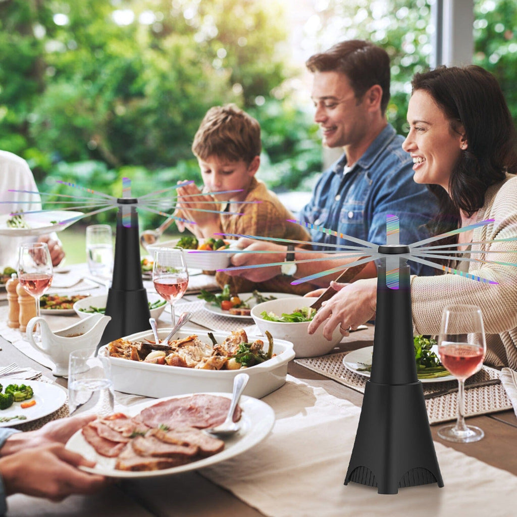 2-pack: Carrying fan with reflective fly repellent, rechargeable battery operated