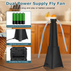 2-pack: Carrying fan with reflective fly repellent, rechargeable battery operated