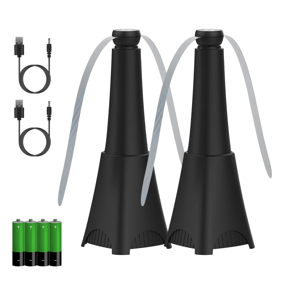2-pack: Carrying fan with reflective fly repellent, rechargeable battery operated