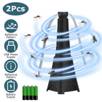 2-pack: Carrying fan with reflective fly repellent, rechargeable battery operated
