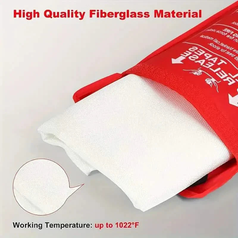 2-Pack: Premium Fiberglass Fire Blankets - Heat Resistant, Compact and Reusable