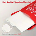 2-Pack: Premium Fiberglass Fire Blankets - Heat Resistant, Compact and Reusable
